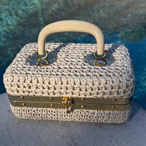 Alfredo Picchi Made in Italy vintage woven covered lucite bag